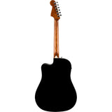 Fender California Standard Redondo CE Spruce Top Pickguard Black Bundle with Fender Celluloid Guitar Picks, Color Medley Medium 12-Pack, Fender Logo Guitar Strap 2in Logo, Fender Original Tuner Black