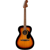 Fender California Standard Monterey E Spruce Top 3-Color Sunburst Bundle with Fender Celluloid Guitar Picks, Color Medley Medium 12-Pack, Fender Logo Guitar Strap 2in Logo, Fender Original Tuner Black