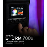 Aputure Storm 700x Video Light,700W Compact COB Light DMX/APP Control 0.1-100% Stepless Dimming CRI/TLCI 95+ CCT 2,500K-10,000K IP65 for Studio Photography,Film,YouTube,Key Light (Storm 700x)