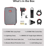 Aputure Storm 700x Video Light,700W Compact COB Light DMX/APP Control 0.1-100% Stepless Dimming CRI/TLCI 95+ CCT 2,500K-10,000K IP65 for Studio Photography,Film,YouTube,Key Light (Storm 700x)