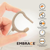 Point Source Audio EO-8WL-XSK-BE Embrace On-Ear Lavalier Microphone Compatible with Lemo-Style, Lower Sensitivity, Beige