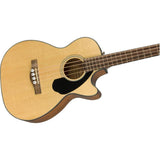 Fender CB-60SCE Acoustic Bass Natural, Laurel Fingerboard Bundle with Fender Guitar Stand, Height-Adjustable with Sturdy Metal