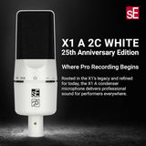 sE Electronics X1 A Medium-Diaphragm Cardioid Condenser Microphone (White 25th Anniversary Edition)