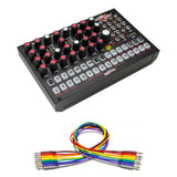 Cre8audio Boom Chick Pure Analog Drum Machine Bundle with Hosa Technology Set of 8 Unbalanced Patch Cables 3.5mm TS to Same (3')