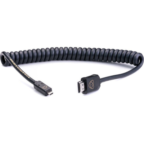 ATOMOS ATOMFLEX PRO HDMI Coiled Cable (Micro to Full 40cm) HDMI 2.0 Cable ATOM4K60C2