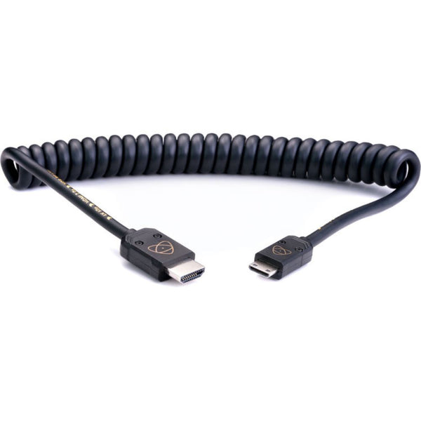ATOMOS ATOMFLEX PRO HDMI Coiled Cable (Mini to Full 40cm) HDMI 2.0 Compatible Cable ATOM4K60C4