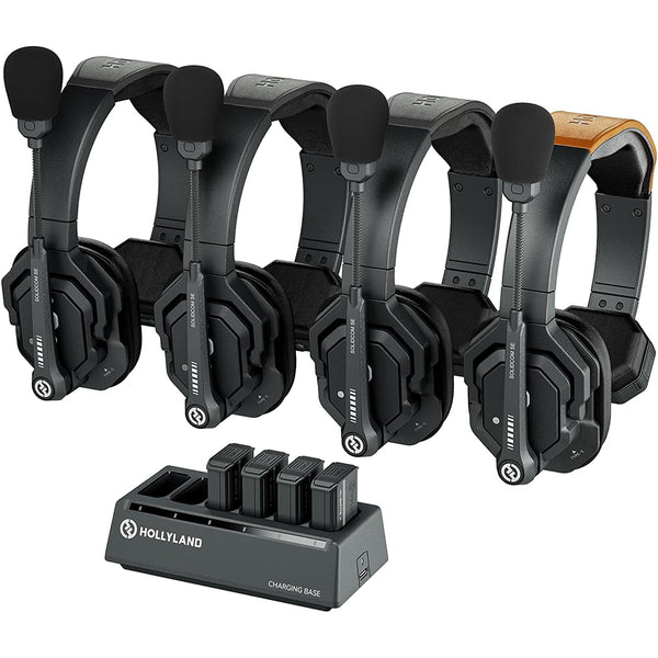 Hollyland Solidcom SE Global 4S 4-Person Full-Duplex Single-Ear Noise-Canceling Headset Intercom System (2.4 GHz)