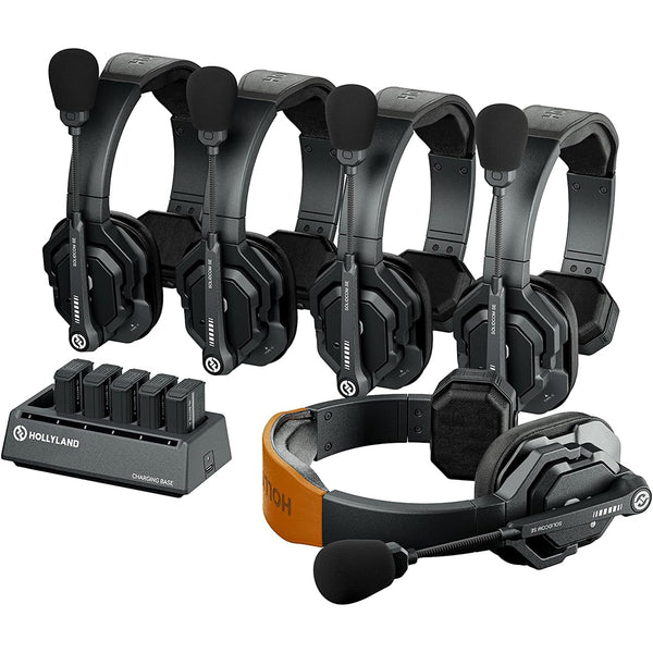 Hollyland Solidcom SE Global 5S 5-Person Full-Duplex Single-Ear Noise-Canceling Headset Intercom System (2.4 GHz)