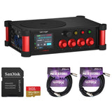 Behringer FLOW 4V Digital Audio Mixer and Field Recorder with Wireless Remote Control Bundle with 64GB Extreme UHS-I Memory Card with SD Adapter, Kellards XLR-P20T 20 Microphone Cable (2 Pack)