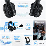 Hollyland Solidcom SE Global 5S 5-Person Full-Duplex Single-Ear Noise-Canceling Headset Intercom System (2.4 GHz) Bundle with Headphone Holder With Padded Cradle (5 pcs) and Cleaning cloth (5-Pack)