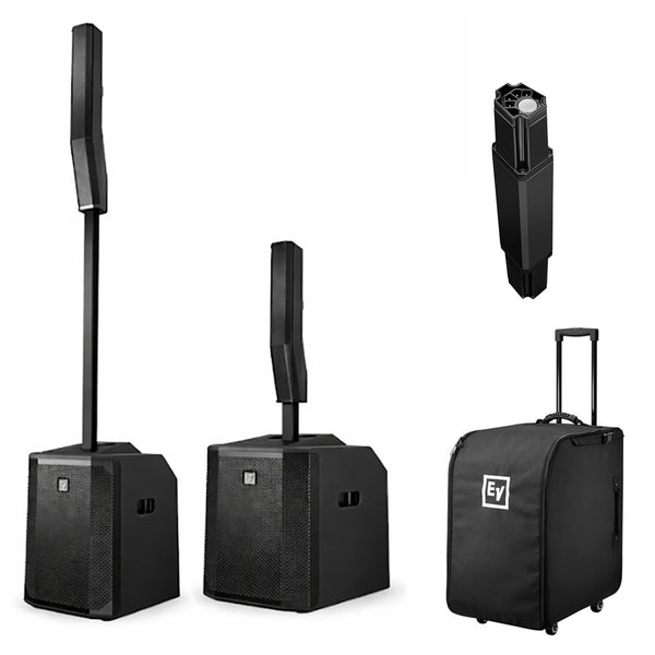 Electro-Voice EVOLVE 50 Portable 1000W Bluetooth-Enabled Subwoofer Bundle with Electro-Voice Short Column Speaker Pole for EVOLVE 50, Electro-Voice EVOLVE 50 Rolling Soft Case for Evolve 50 Subwoofer