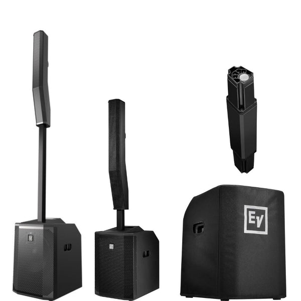Electro-Voice EVOLVE 50 Portable 1000W Bluetooth-Enabled Subwoofer Bundle with Electro-Voice Short Column Speaker Pole for EVOLVE 50, Electro-Voice EVOLVE50-SUBCVR Cover for Evolve 50 Subwoofer