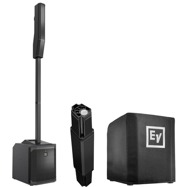 Electro-Voice EVOLVE 30M (Black) Compact Column Loudspeaker System Bundle with Electro-Voice Short Column Speaker Pole for EVOLVE 50, Electro-Voice EVOLVE30M-SUBCVR Soft Cover for Evolve 30M Sub