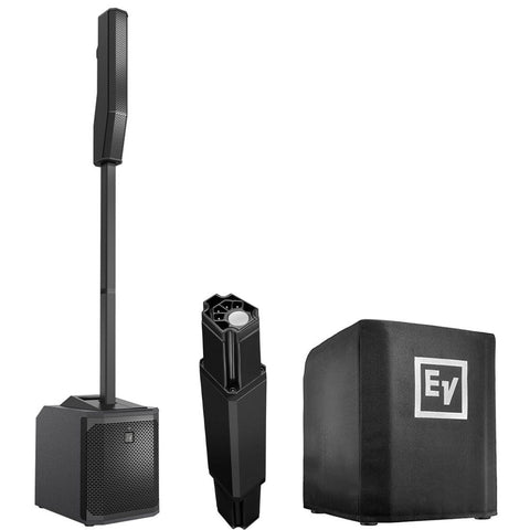Electro-Voice EVOLVE 30M (Black) Compact Column Loudspeaker System Bundle with Electro-Voice Short Column Speaker Pole for EVOLVE 50, Electro-Voice EVOLVE30M-SUBCVR Soft Cover for Evolve 30M Sub