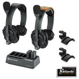 Hollyland Solidcom SE Global 2S 2-Person Full-Duplex Single-Ear Noise-Canceling Headset Intercom System (2.4 GHz) Bundle with Headphone Holder With Padded Cradle (2 pcs) and Cleaning cloth (5-Pack)