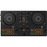 Pioneer DJ AlphaTheta DDJ-FLX2 DJ Controller for rekordbox, Serato DJ Lite, and djay Bundle with Headliner Covina DJ Controller Stand