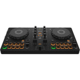 Pioneer DJ AlphaTheta DDJ-FLX2 DJ Controller for rekordbox, Serato DJ Lite, and djay Bundle with Headliner Covina DJ Controller Stand