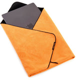 3 Legged Thing Magic Wrap (Large) – Large Reusable Self-Adhesive Protective Wrap for Cameras, Tech & Accessories | Soft Self-Gripping Fabric | 18" x 18" – Black/Orange