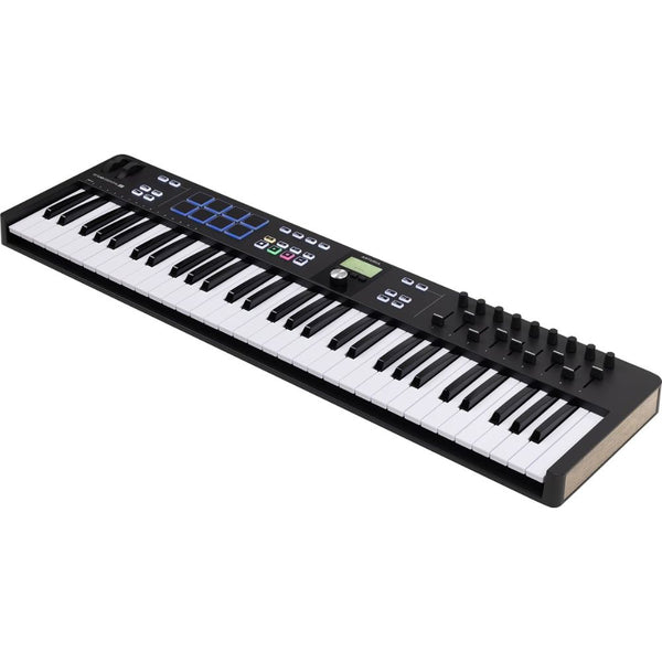 Arturia - KeyLab Essential 61 mk3 - MIDI Controller Keyboard for Music Production, with All-in-One Software Package - 61 Keys, 9 Encoders, 9 Faders, 1 Modulation Wheel, 1 Pitch Bend Wheel, 8 Pads