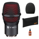 sE Electronics V7 MC1 X Supercardioid Dynamic Microphone Capsule for Shure Wireless Handheld Transmitters (Black) Bundle with WHF-158 Foam Windscreen (Black), Zippered Pouch and Microphone Sanitizer