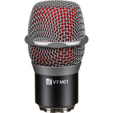 sE Electronics V7 MC1 Supercardioid Dynamic Microphone Capsule for Shure Wireless Handheld Transmitters (Silver) Bundle with WHF-158 Foam Windscreen (Black), Zippered Pouch and Mic Cleaning Spray
