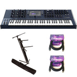 Waldorf Quantum MK2 16-Voice Analog/Digital Hybrid Synthesizer Bundle with Ultimate Support APEX AX-48 Pro Plus Portable Column Keyboard Stand and Kellards MID-P10T Pro MIDI to MIDI Cable 10' (Pair)