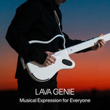 LAVA GENIE 9270002 Sampler Guitar No Strings Attached White Bundle with LAVA GENIE Wireless Microphone Set, Rok-It Tripod Guitar Stand, Goby Labs Microphone Sanitizer