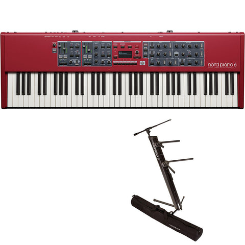 Nord Piano 6 73-key Stage Piano Bundle with Ultimate Support APEX AX-48 Pro Plus Portable Column Keyboard Stand