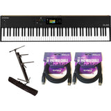StudioLogic SL88 MK2 88-Key MIDI Controller Hammer Action Bundle with Ultimate Support APEX AX-48 Pro Plus Portable Column Keyboard Stand, Kellards MID-P10T Pro MIDI to MIDI Cable 10 Feet (2 Pack)