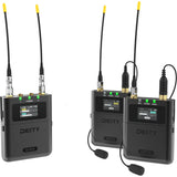 Deity Microphones Theos Digital 2-Person Wireless Lavalier Microphone System for Camera, Omni Lav Mics, Dual TX + RX Kit, with Goby Labs Microphone Cleaning Spray Bundle