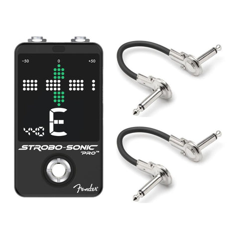 Fender Strobo-Sonic Pro Bundle with Hosa IRG-100.5 Low-Profile Right-Angle Guitar Patch Cable, 6 inch (2 Pack)