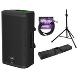 Mackie Thrash212 GO 12" Battery-Powered Loudspeaker Bundle with Auray SS-4420 Steel Speaker Stand, Auray Speaker Stand Bag 51" Interior (Black), Kellards XLR-P20T Pro 20 ft XLR Microphone Cable