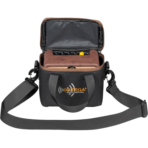 Ortega Guitars PTWO Bundle 12-Watt Bluetooth® Pocket Acoustic Amplifier with Built-In Effects w/Pro gig bag (PTWO-BU)
