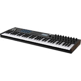 Arturia KeyLab 61 mk3 Professional MIDI Controller and Software (Black) Bundle with Auray FP-P1L Sustain Pedal, Medium Keyboard Dust Cover, and 10' Black Midi cable