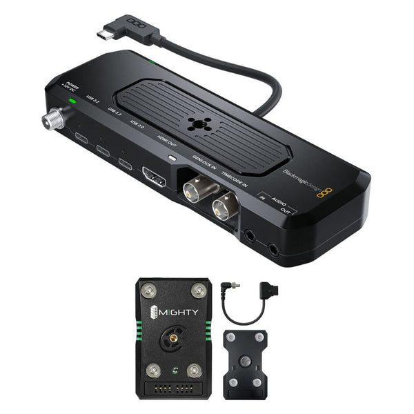 Blackmagic Design Camera ProDock Bundle with Core SWX SNAP Mighty-i 45Wh Stackable Battery Kit with Snap-QRL Plate & P-Tap to Locking DC Cable