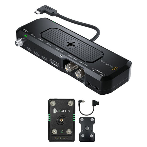 Blackmagic Design Camera ProDock Bundle with Core SWX SNAP Mighty-i 45Wh Stackable Battery Kit with Snap-QRL Plate & P-Tap to Locking DC Cable