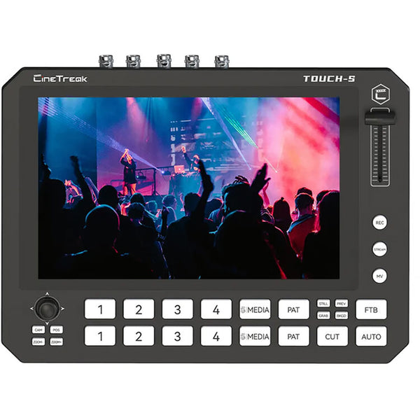 CineTreak Touch-S 10.1” Touchscreen Video Switcher, 6-Channel HDMI/SDI Live Streaming Mixer with PTZ Camera Control, Multi-View Monitoring, USB Capture, Audio Mixing and Recording