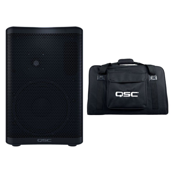 QSC CP8 Two-Way 8" 1000W Compact Powered Loudspeaker with DSP Bundle with QSC Tote for the CP8 Compact Powered Loudspeaker