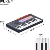 Novation FLkey 2 Mini 25 — 25-Mini-Key MIDI Controller Keyboard for FL Studio Beginners. Make Beats with USB, Pitch & Mod Strips, 16 Drum Pads, and Arpeggiator — Inc. 6 Months of FL Studio