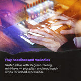 Novation FLkey 2 Mini 25 — 25-Mini-Key MIDI Controller Keyboard for FL Studio Beginners. Make Beats with USB, Pitch & Mod Strips, 16 Drum Pads, and Arpeggiator — Inc. 6 Months of FL Studio