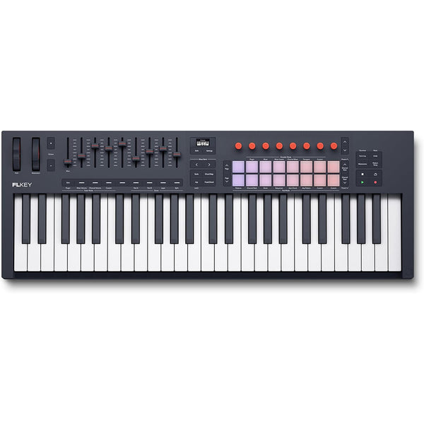 Novation FLkey 2 49 — 49-Key MIDI Controller Keyboard for FL Studio. Make Beats with Semi-Weighted Keys, USB, Pitch & Mod Wheels, 16 Drum Pads, and Arpeggiator — Inc. 6 Months of FL Studio