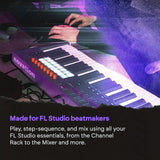 Novation FLkey 2 49 — 49-Key MIDI Controller Keyboard for FL Studio. Make Beats with Semi-Weighted Keys, USB, Pitch & Mod Wheels, 16 Drum Pads, and Arpeggiator — Inc. 6 Months of FL Studio