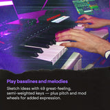 Novation FLkey 2 49 — 49-Key MIDI Controller Keyboard for FL Studio. Make Beats with Semi-Weighted Keys, USB, Pitch & Mod Wheels, 16 Drum Pads, and Arpeggiator — Inc. 6 Months of FL Studio