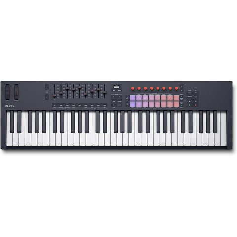 Novation FLkey 2 61 — 61-Key MIDI Controller Keyboard for FL Studio. Make Beats with Semi-Weighted Keys, USB, Pitch & Mod Wheels, 16 Drum Pads, and Arpeggiator — Inc. 6 Months of FL Studio