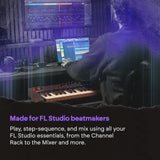 Novation FLkey 2 61 — 61-Key MIDI Controller Keyboard for FL Studio. Make Beats with Semi-Weighted Keys, USB, Pitch & Mod Wheels, 16 Drum Pads, and Arpeggiator — Inc. 6 Months of FL Studio