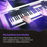 Novation FLkey 2 61 — 61-Key MIDI Controller Keyboard for FL Studio. Make Beats with Semi-Weighted Keys, USB, Pitch & Mod Wheels, 16 Drum Pads, and Arpeggiator — Inc. 6 Months of FL Studio