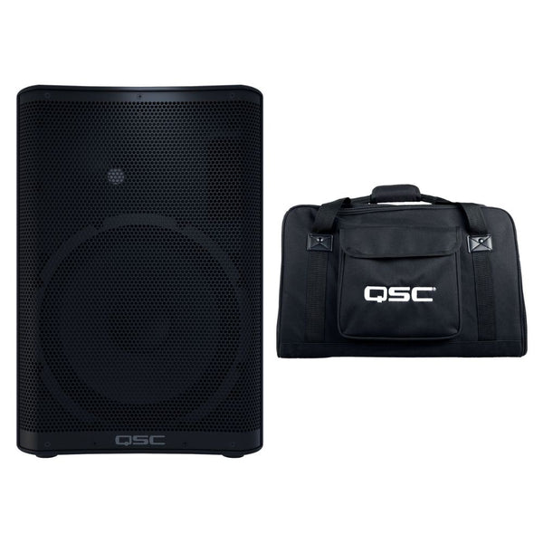 QSC CP12 Two-Way 12" 1000W Compact Powered Loudspeaker with DSP Bundle with QSC Tote for the CP12 Compact Powered Loudspeaker