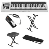EXPRESSIVE E Osmose CE Advanced MPE MIDI Controller 49 Key Bundle with Auray FP-P1L Piano-Style Sustain Pedal, Auray Keyboard Stand, Auray PBS-17 X-Style Piano Bench, Kaces KKC-MD Keyboard Dust Cover