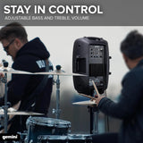 Gemini 35W Powered PA Speaker 8” – Lightweight Active Floor Monitor with EQ, Mic/Line Inputs, Portable Cabinet for Practice, Small Gigs & DJs On-The-Go (AS-2108P)