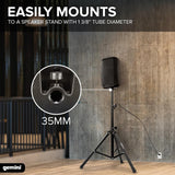 Gemini 35W Powered PA Speaker 8” – Lightweight Active Floor Monitor with EQ, Mic/Line Inputs, Portable Cabinet for Practice, Small Gigs & DJs On-The-Go (AS-2108P)